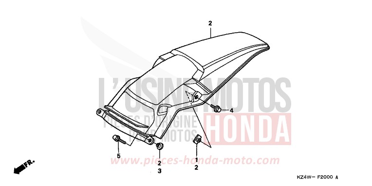 KOTFLUEGEL, HINTEN von CR125R NEUCLEAR RED (R177) von 1999