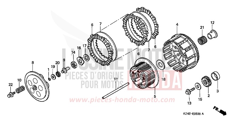 KUPPLUNG von CR125R EXPLOSION RED (R254) von 2000