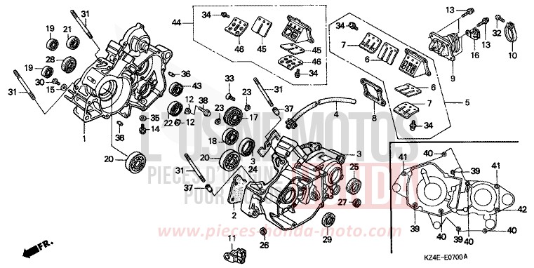 KURBELGEHAEUSE von CR125R EXPLOSION RED (R254) von 2000