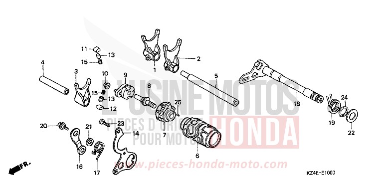 SCHALTTROMMEL von CR125R EXPLOSION RED (R254) von 2000