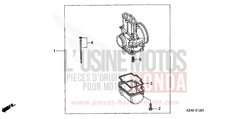 ZUSAETZLICHER VERGASER BAUTEILESATZ von CR125R EXPLOSION RED (R254) von 2000