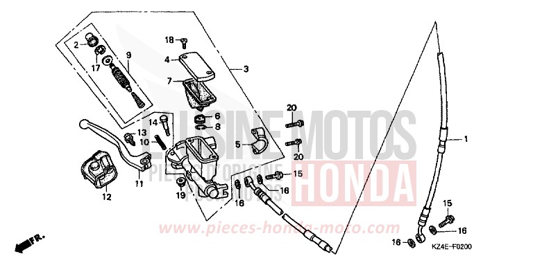 VORDERRADBREMSE von CR125R EXPLOSION RED (R254) von 2000