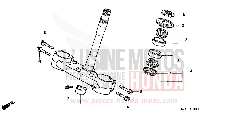 LENKSCHAFT von CR125R EXPLOSION RED (R254) von 2000