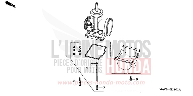 ZUSATZ-TEILESATZ FUER VER von CR500R EXPLOSION RED (R254) von 2001