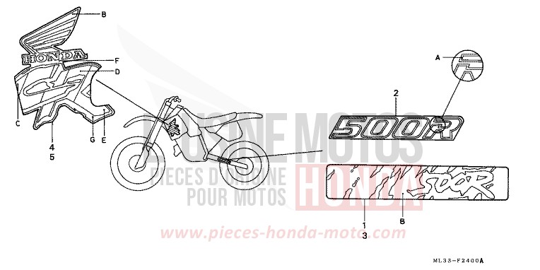 MARKE (CR500RL/RM) von CR500R FLASH RED (R119) von 1991