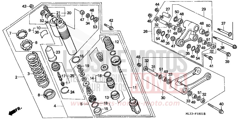 KISSEN, HINTEN (CR500RM/RN/RP) von CR500R NEUCLEAR RED (R177) von 1992