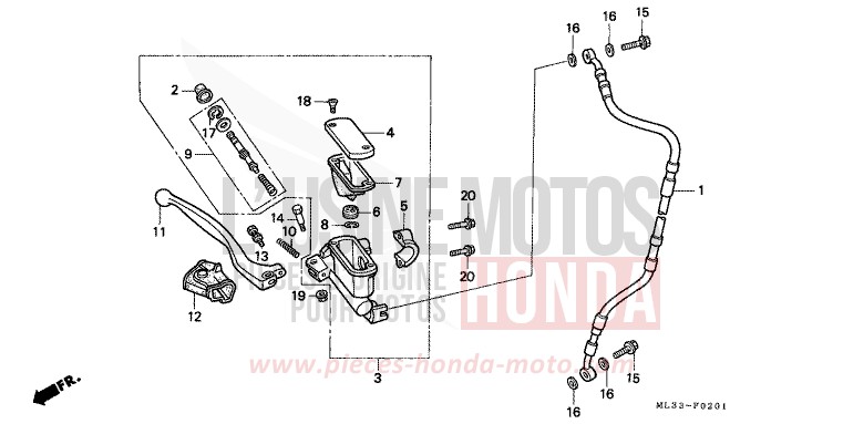 VORDERRADBREMSE (CR500RN/RP/RR/RS/RT/RV) von CR500R NEUCLEAR RED (R177) von 1993