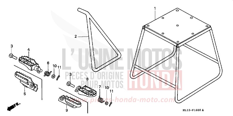 STAENDER/STUFE von CR500R NEUCLEAR RED (R177) von 1994
