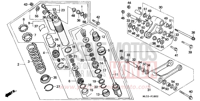 KISSEN, HINTEN (CR500RR) von CR500R NEUCLEAR RED (R177) von 1994