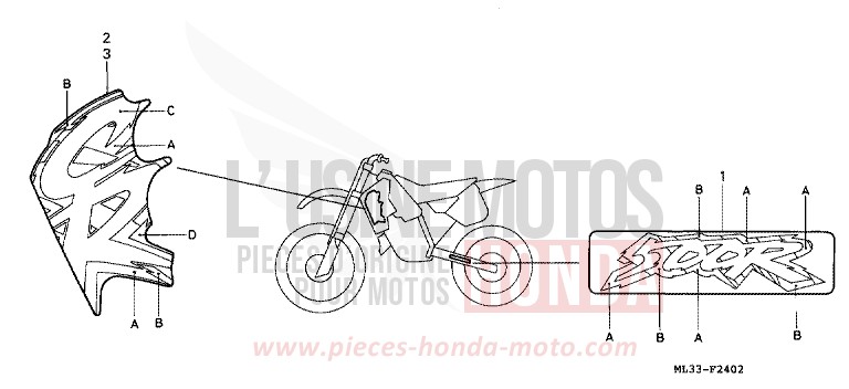 MARKE (CR500RR) von CR500R NEUCLEAR RED (R177) von 1994