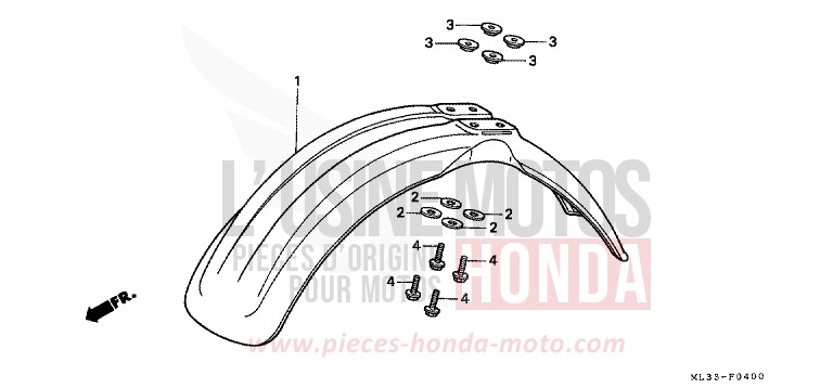 KOTFLUEGEL, VORNE von CR500R NEUCLEAR RED (R177) von 1995