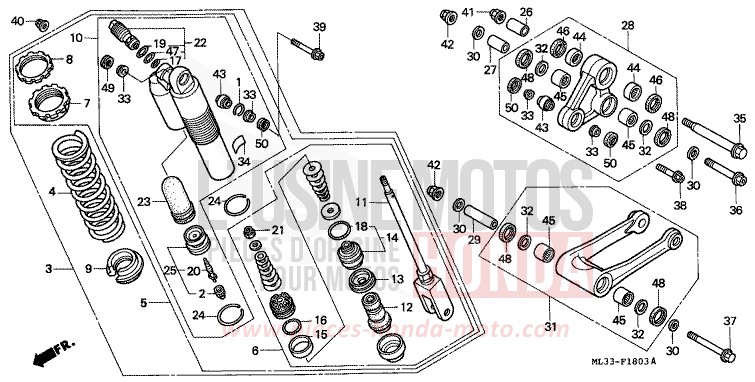 KISSEN, HINTEN (CR500RS/RT/RV) von CR500R NEUCLEAR RED (R177) von 1996