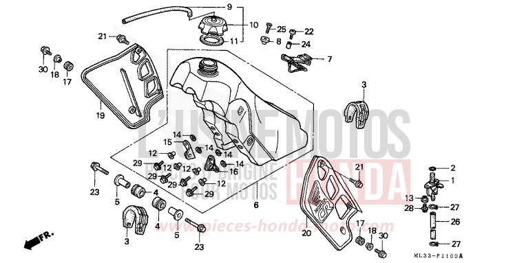 KRAFTSTOFFTANK von CR500R NEUCLEAR RED (R177) von 1997