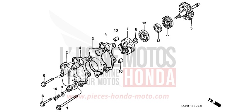 WASSERPUMPE von CR500R NEUCLEAR RED (R177) von 1998