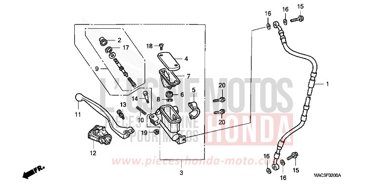 VORDERRADBREMSE von CR500R NEUCLEAR RED (R177) von 1998