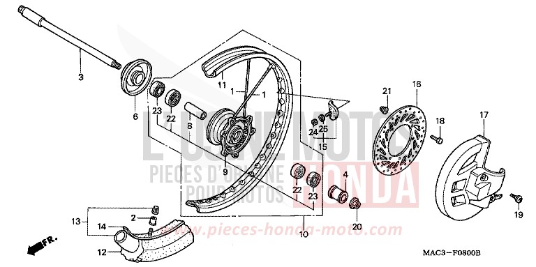 VORDERRAD von CR500R NEUCLEAR RED (R177) von 1998