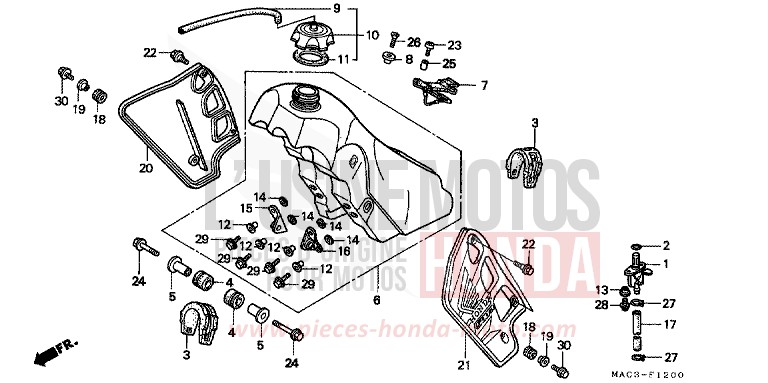 KRAFTSTOFFTANK von CR500R NEUCLEAR RED (R177) von 1998