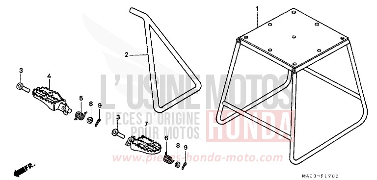 STAENDER/STUFE von CR500R EXPLOSION RED (R254) von 2000