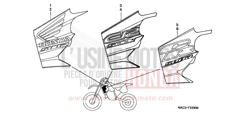 MARKE (1) von CR500R EXPLOSION RED (R254) von 2000