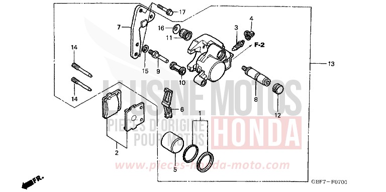 VORDERRAD-BREMSSATTEL von CR85R EXTREME RED (R292) von 2006