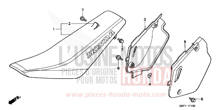 SITZ/SEITENABDECKUNG von CR80R EXPLOSION RED (R254) von 2001