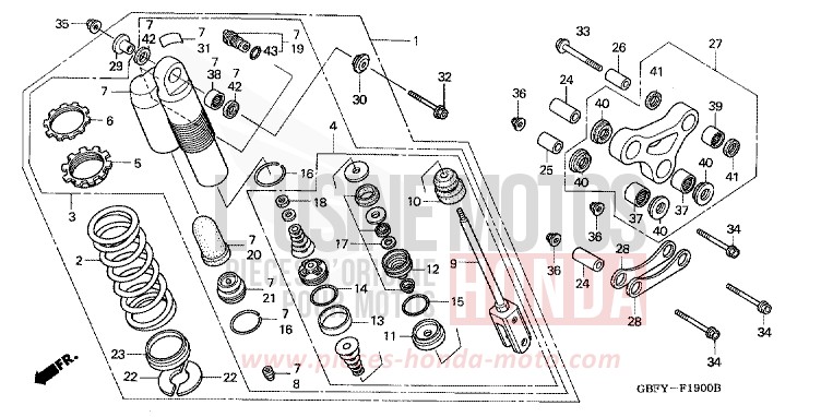 KISSEN, HINTEN von CR80R EXPLOSION RED (R254) von 2001