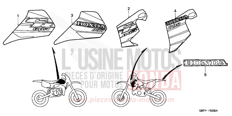 MARKE (CR80R/CR80RB-Y/1) von CR80R EXPLOSION RED (R254) von 2001