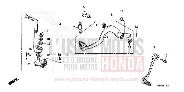 PEDAL von CR85R EXTREME RED (R292) von 2007