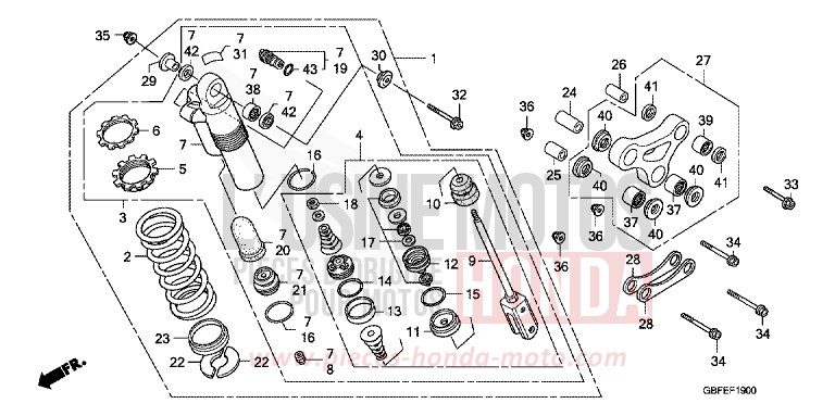 KISSEN, HINTEN von CR85R EXTREME RED (R292) von 2007