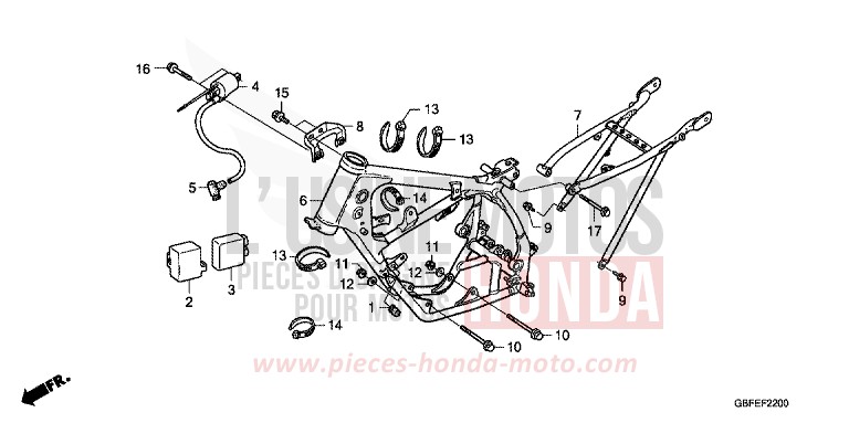 RAHMENKOERPER von CR85R EXTREME RED (R292) von 2007