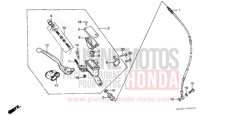VORDERRADBREMSE (RG/RH/RJ/RK) von CR80R FLASH RED (R119) von 1987