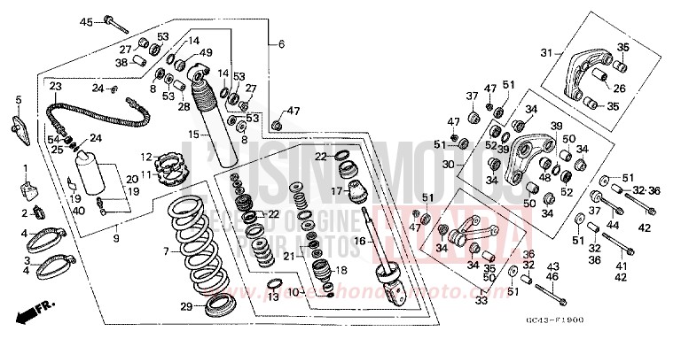 KISSEN, HINTEN (RF/R2F/RG/R2G/RH) von CR80R FLASH RED (R119) von 1987