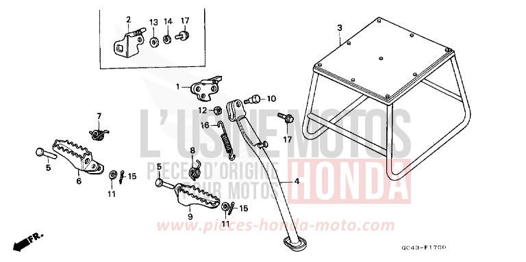 STAENDER/STUFE von CR80R FIGHTING RED (R134) von 1989
