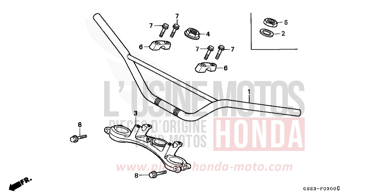 ROHRGRIFF/OBERE BRUECKE von CR80R FLASH RED (R119) von 1990