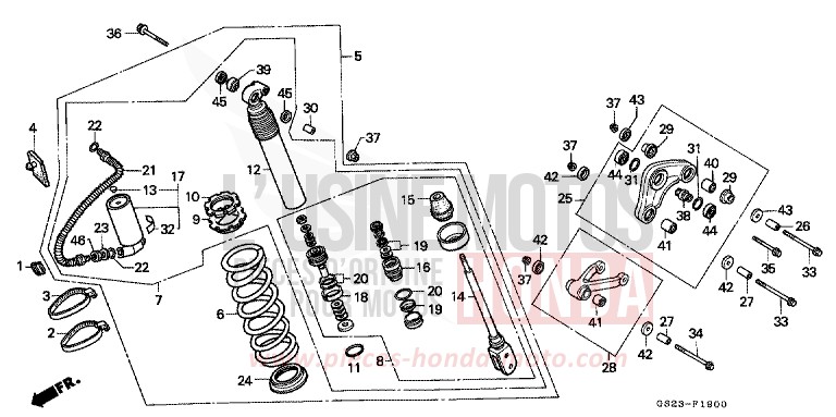 KISSEN, HINTEN (CR80RL/RM) von CR80R FLASH RED (R119) von 1990