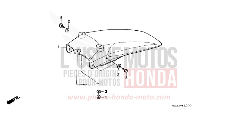 KOTFLUEGEL, HINTEN von CR80R FLASH RED (R119) von 1990