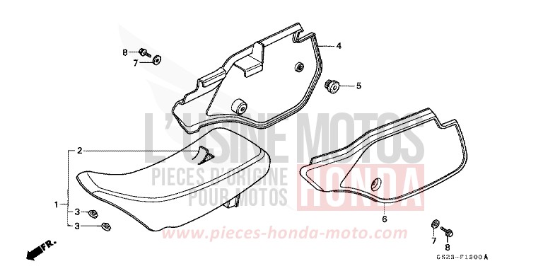SITZ/SEITENABDECKUNG von CR80R FLASH RED (R119) von 1991