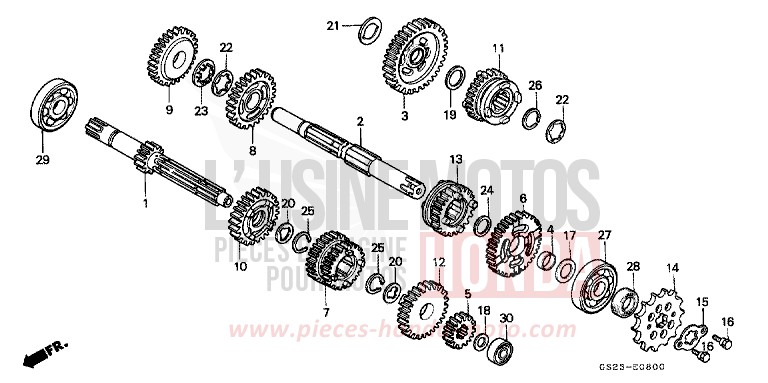 GETRIEBE von CR80R NEUCLEAR RED (R177R) von 1991