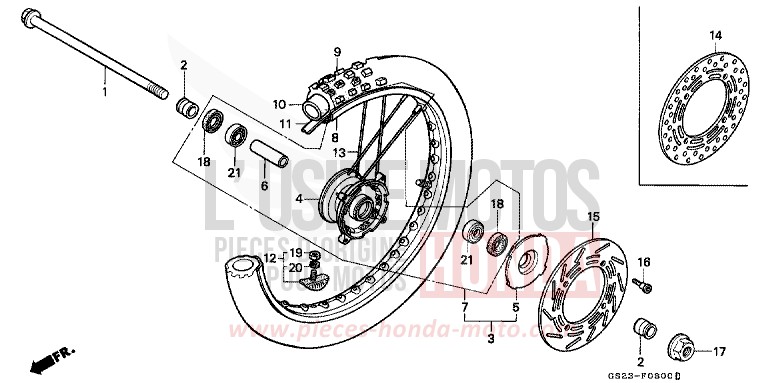 VORDERRAD von CR80R NEUCLEAR RED (R177R) von 1991