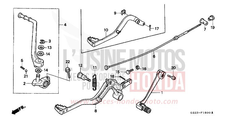 PEDAL/KICKSTARTER-ARM von CR80R NEUCLEAR RED (R177R) von 1991