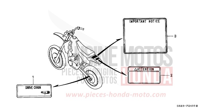 WARNETIKETT von CR80R NEUCLEAR RED (R177R) von 1991