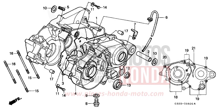 KURBELGEHAEUSE von CR80R NEUCLEAR RED (R177) von 1992