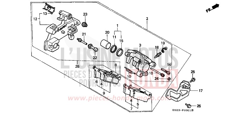 BREMSPLATTE, HINTEN (CR80RN/RP/RR) von CR80R NEUCLEAR RED (R177) von 1992