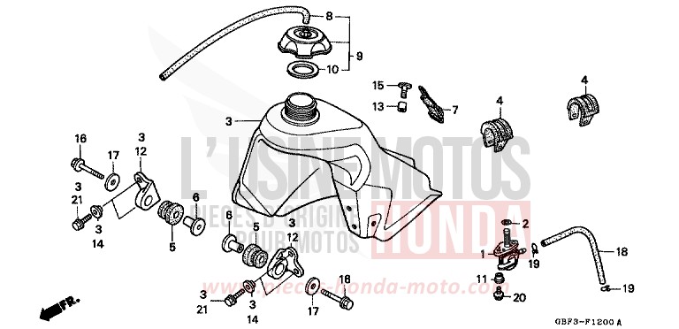 KRAFTSTOFFTANK von CR80R NEUCLEAR RED (R177) von 1996