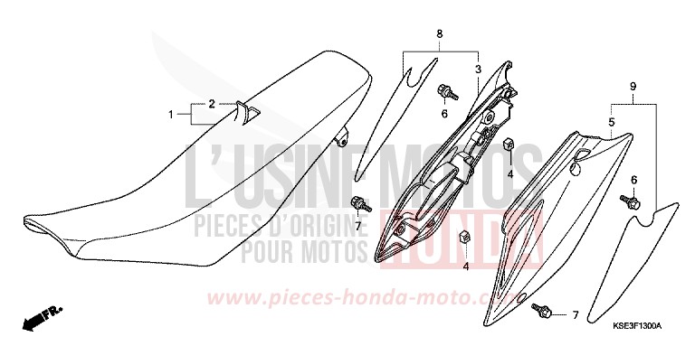 SITZ/SEITENABDECKUNG von CRF150R EXTREME RED (R292) von 2007