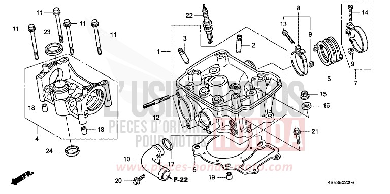 ZYLINDERKOPF von CRF150R EXTREME RED (R292) von 2008