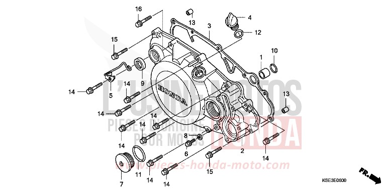 COUVERCLE D. DE CARTER MOTEUR von CRF150R NOIR (NH1) von 2009