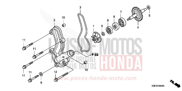 POMPE A EAU von CRF150R NOIR (NH1) von 2009