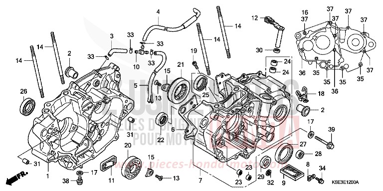 CARTER MOTEUR von CRF150R NOIR (NH1) von 2009