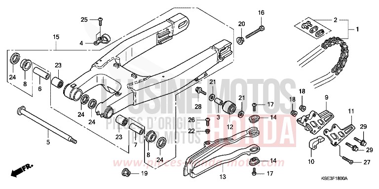BRAS OSCILLANT von CRF150R NOIR (NH1) von 2009